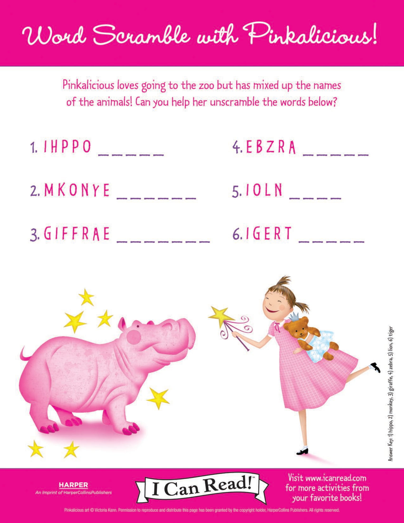Word Scramble with Pinkalicious