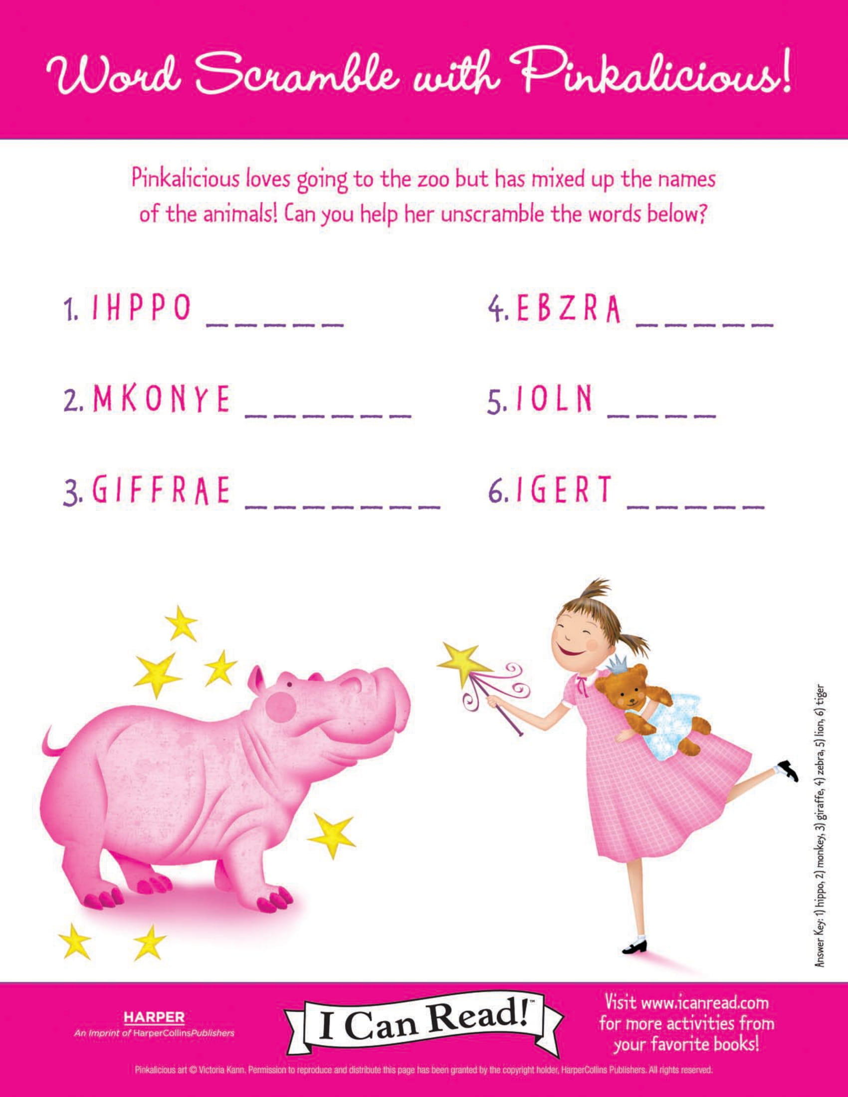 Word Scramble with Pinkalicious Word Scramble with Pinkalicious